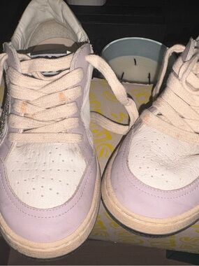 Golden Goose Kids Lavender and White Low-Top Lace Sneakers